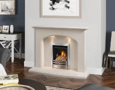 Cresswell Marble Fireplace 52'' - Bianca Beige Marble