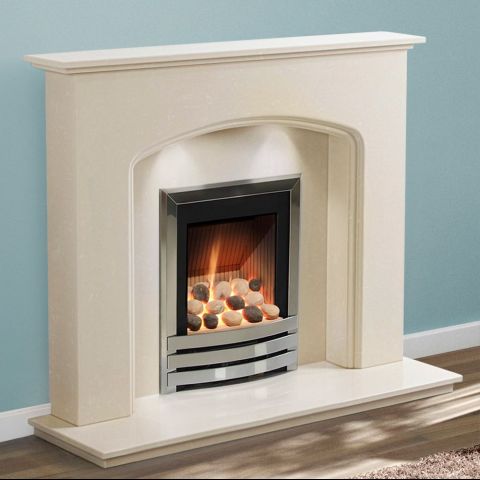 Caterham - Denver Marble Fireplace 48'' - Bianca Beige Marble