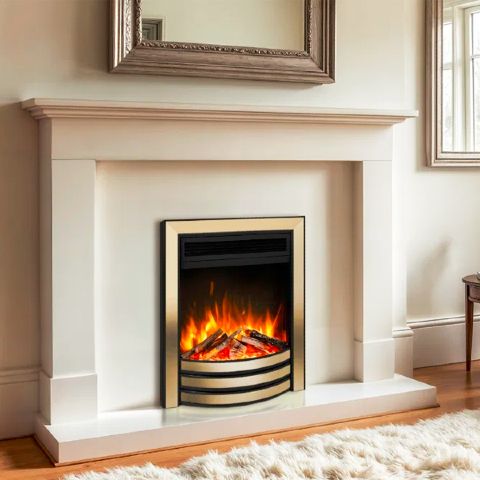 Ultra Autograph Electric Fire - Brass And Black With Premium Logs And Chippings