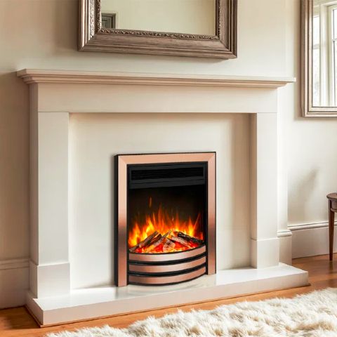 Ultra Autograph Electric Fire - Rose Gold And Black With Premium Logs And Chippings