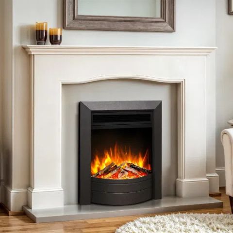 Celsi - Ultra Essence Electric Fire - Satin Silver With Premium Logs And Chippings