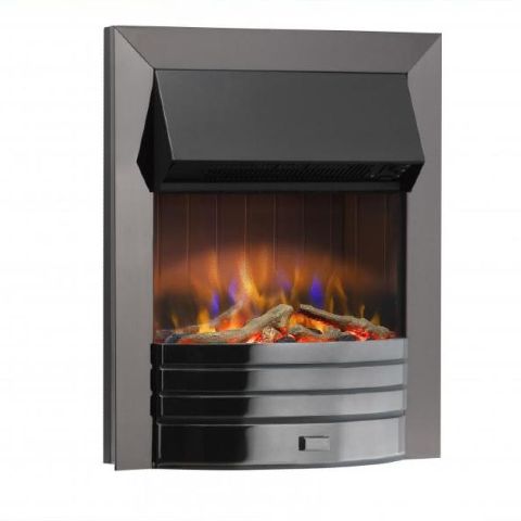 Torridon Optiflame 3D Electric Fire - Chrome With Coals, Logs, Crystals, And Pebbles