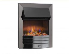 Torridon Optiflame 3D Electric Fire - Black Nickel With Coals, Logs, Crystals, And Pebbles