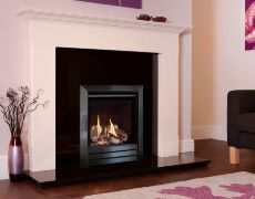 Desire Parrilla HE Gas Fire - Logs - Satin Black