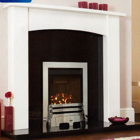 Kohlangaz - Durlston Balanced Flue Gas Fire - Coals - Chrome Trim - Grace Fire Front In Chrome