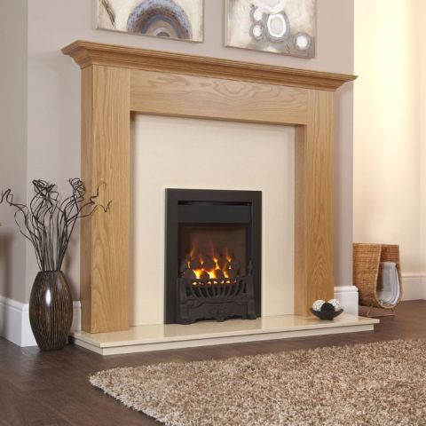 Kohlangaz - Gosford HE Gas Fire - Coals - Black Trim - Balmoral Fire Front In Black