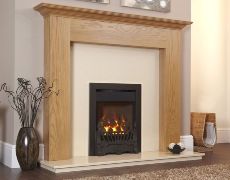 Gosford HE Gas Fire - Coals - Black Trim - Balmoral Fire Front In Black