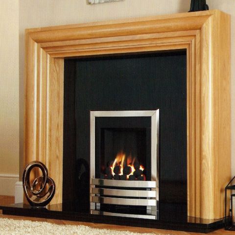 Kohlangaz - Marbury Gas Fire - Coals - Contemporary Fascia In Chrome