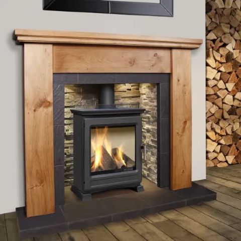 Luxima Deluxe Gas Stove - Logs - Cream Vermiculite Interior
