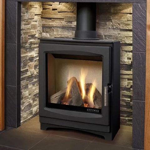 Luxima Gas Stove - Logs - Cream Vermiculite Interior