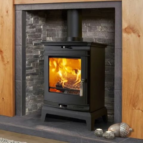 Portway Stoves - Rochester 5 Multifuel Stove - Chrome Door Strip