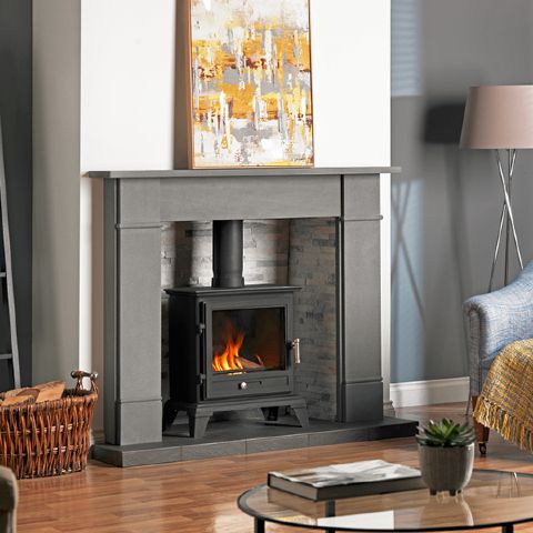 The Gallery Collection - Classic 8 Gas Stove - Black - Log Effect
