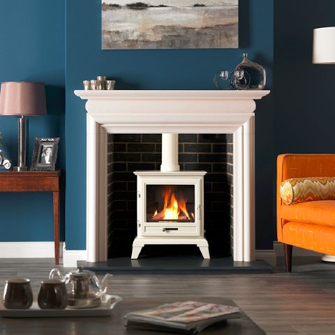 Classic 8 Gas Stove - Warm White - Log Effect